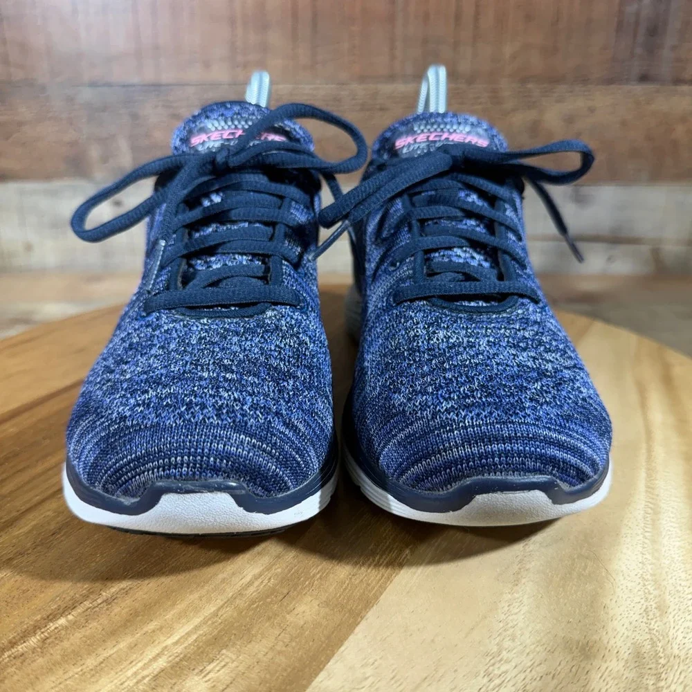 Skechers Sneakers Womens 7 Navy Blue Lite-Weight Tennis Shoes 12591TX Knit